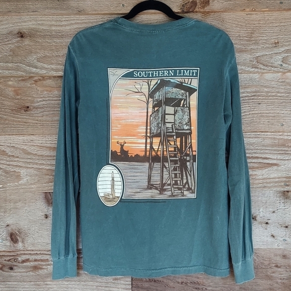 Southern Limit Tree Stand LS Tee Green Small - Picture 1 of 3